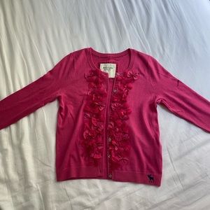 Abercrombie pink cardigan with bows size large